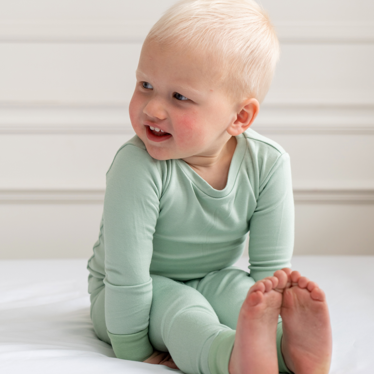 Toddler Bamboo Pajamas: Sage Green