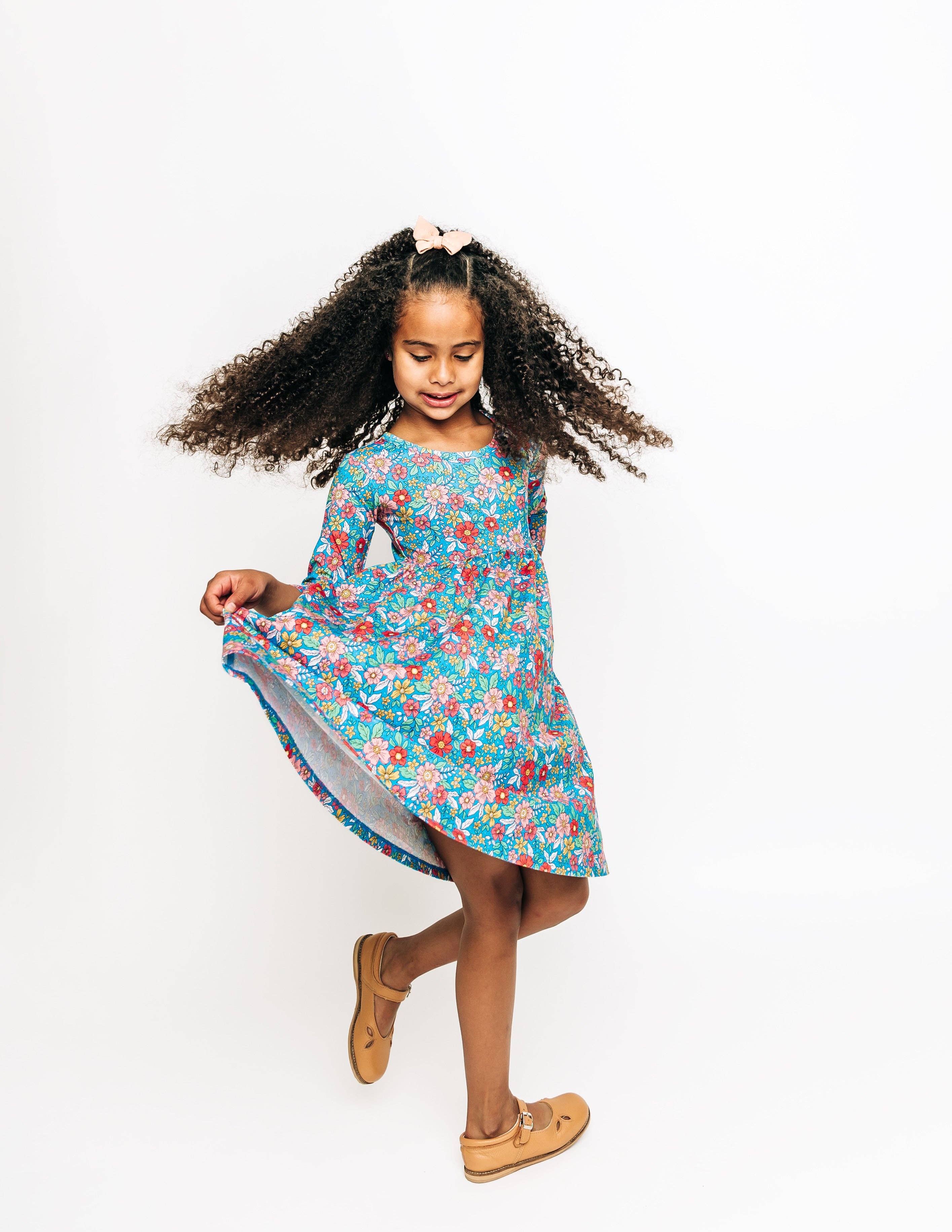 Cute floral twirl dress for girls ...