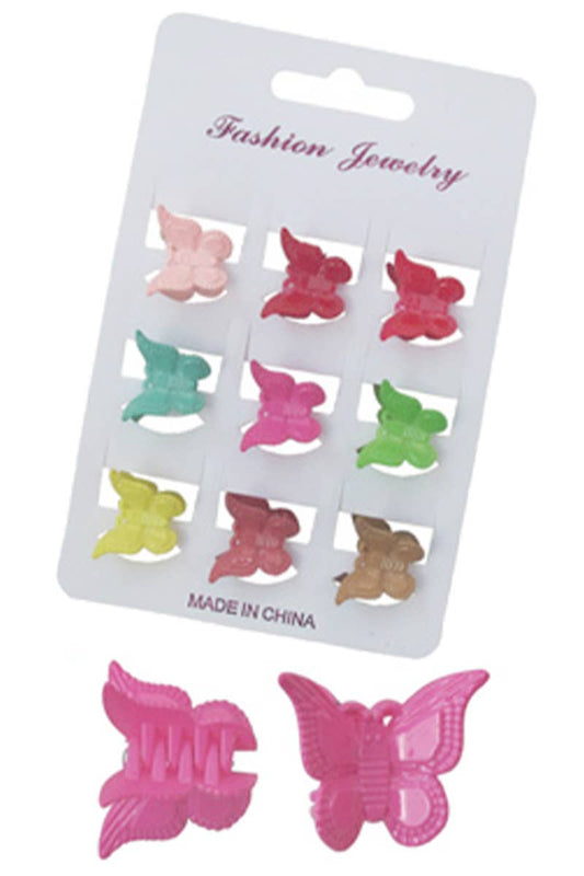 Mini Butterfly Glossy Hair Claw Clip 9 pcs/pack