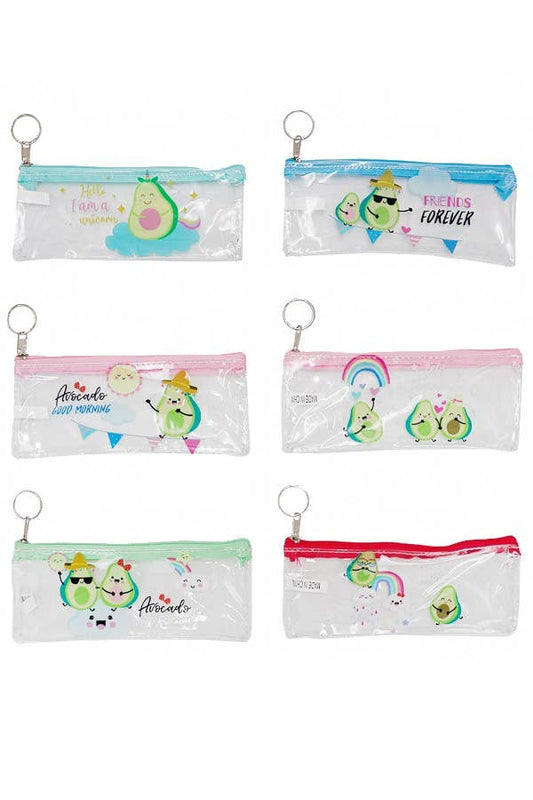 Avocado Print Clear PVC Cosmetic Pouch Bag