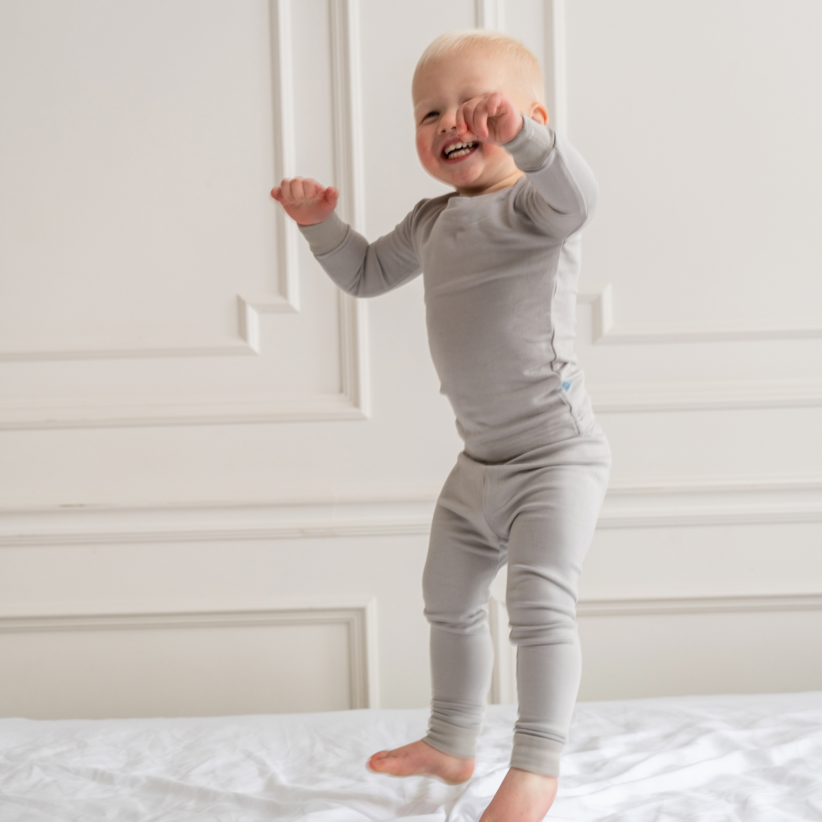 Toddler Bamboo Pajamas: Grey Star