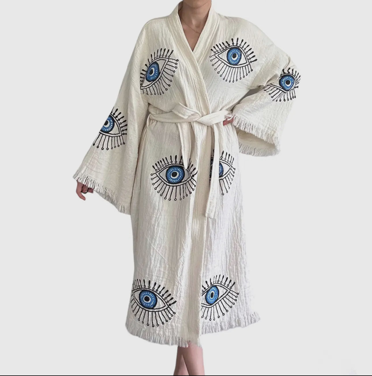 Evil Eye Kimono Robo, Beach Coverup Blue Eye