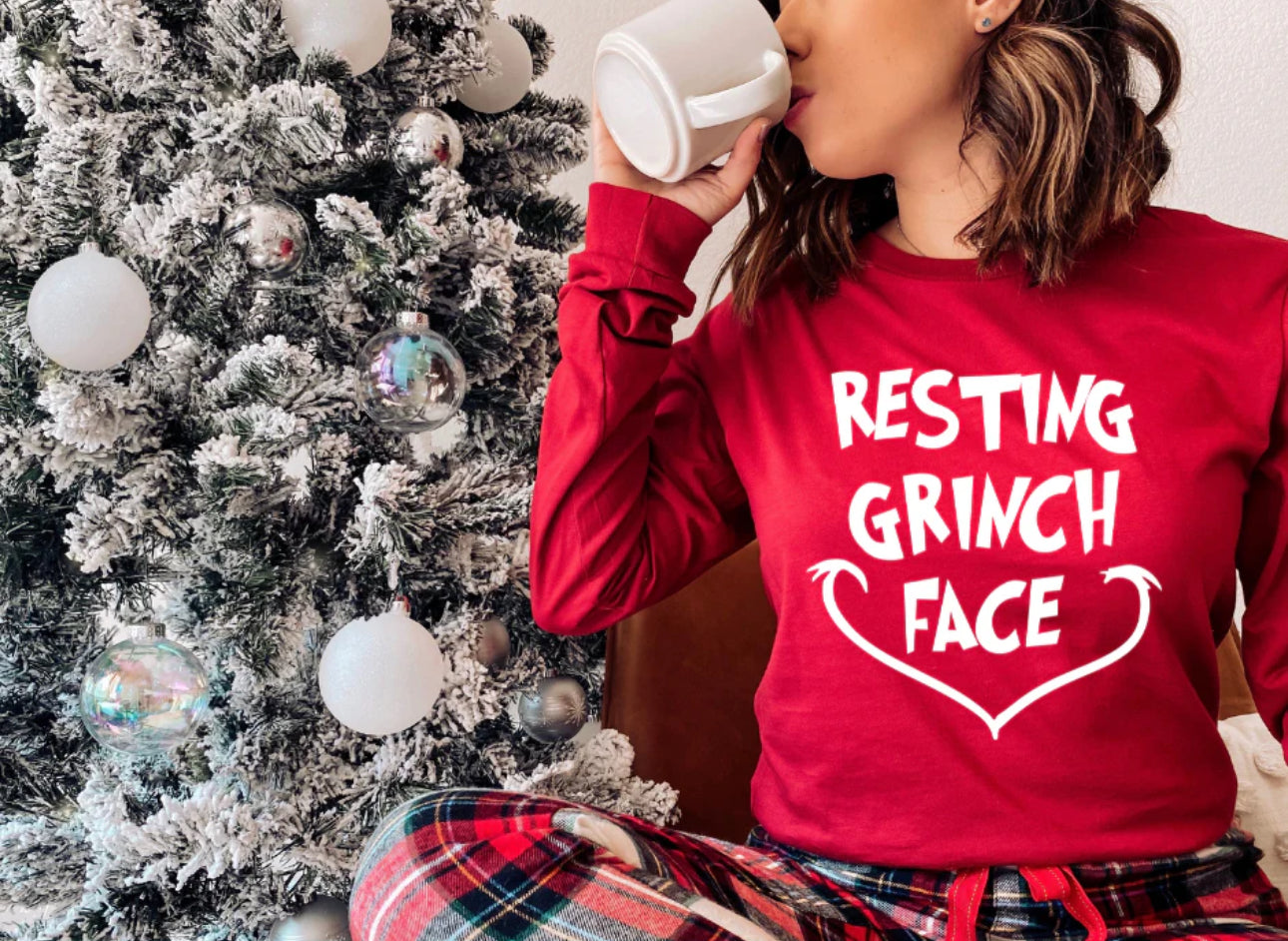 Single Color Screen Print- Resting Grinch Face