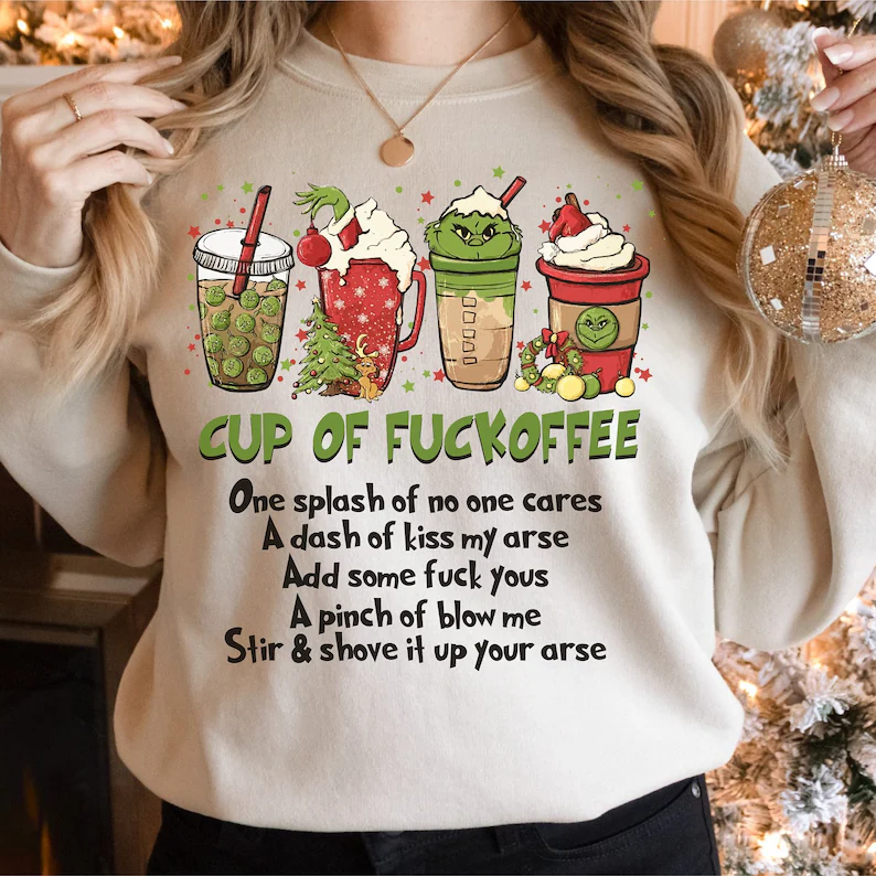 Grinch Cup of Coffee Christmas DTF