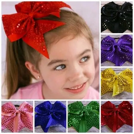 Sequin Cheer Hair Bows