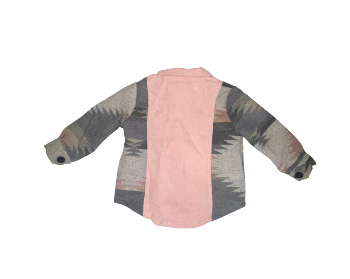 Pink Aztec Girls Shacket