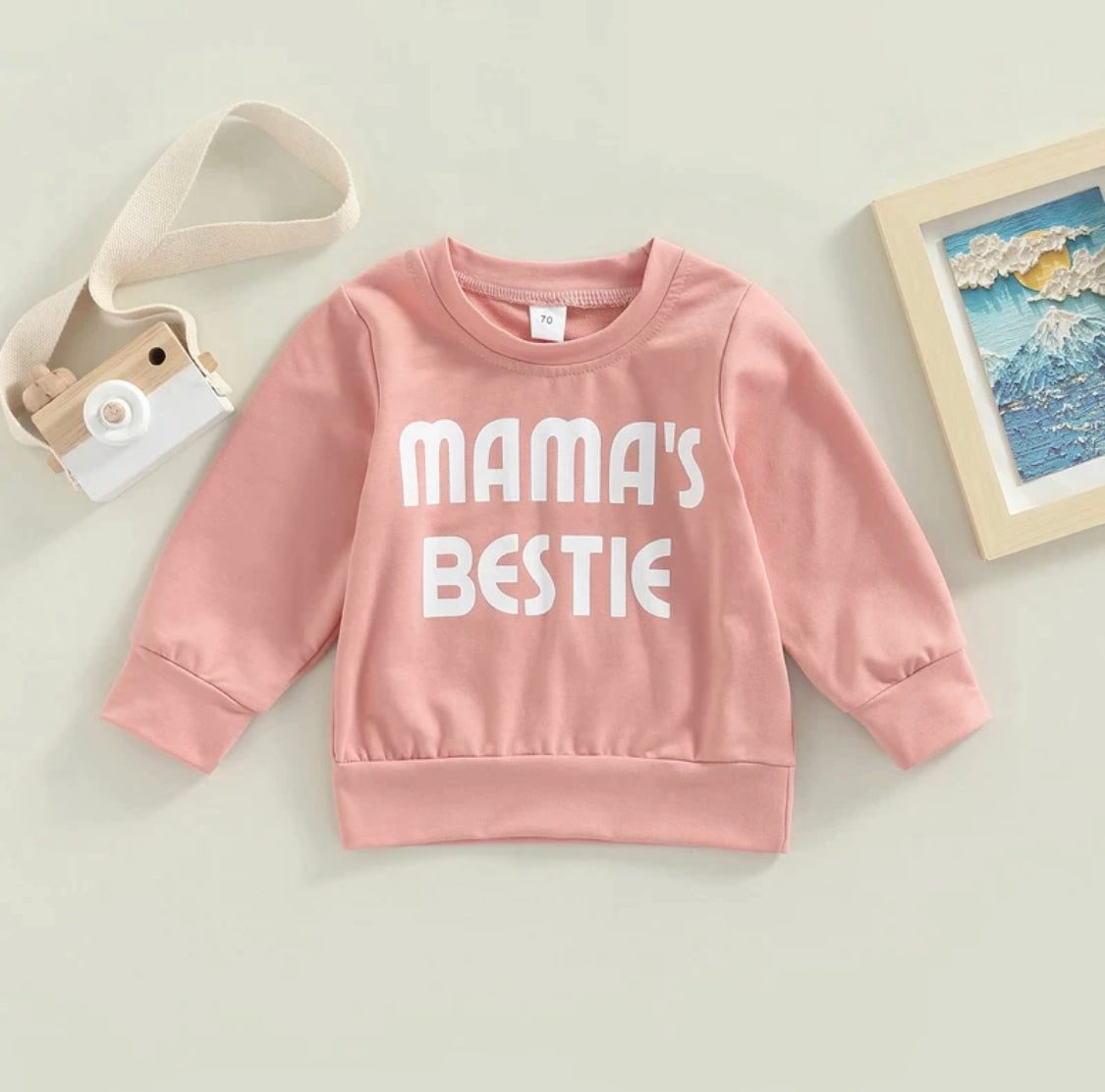 Mamas Bestie Letter Print Top