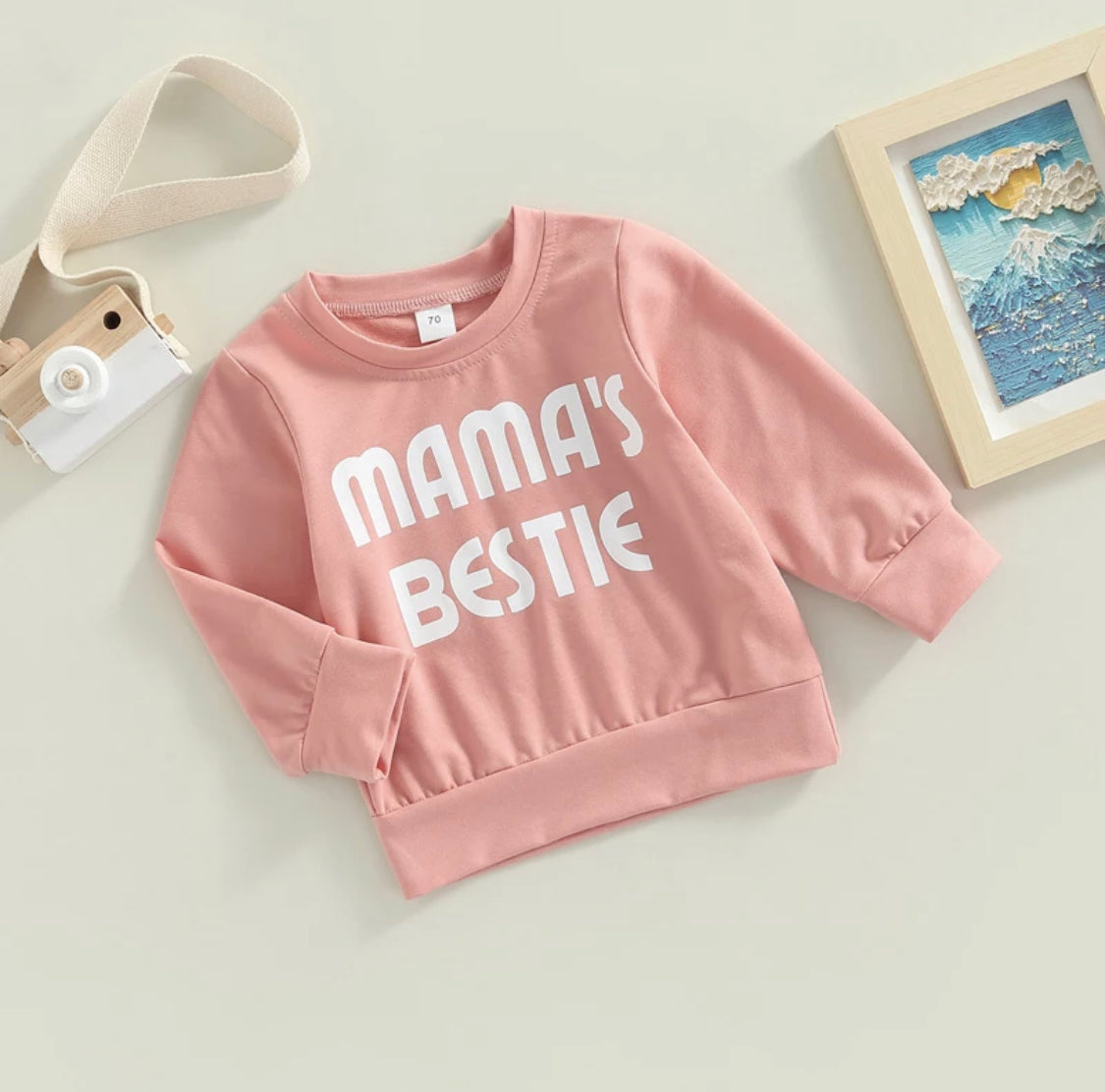 Mamas Bestie Letter Print Top