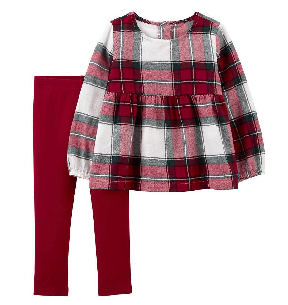 Toddler Girl Carters 2-piece Plaid Flannel too and leggings